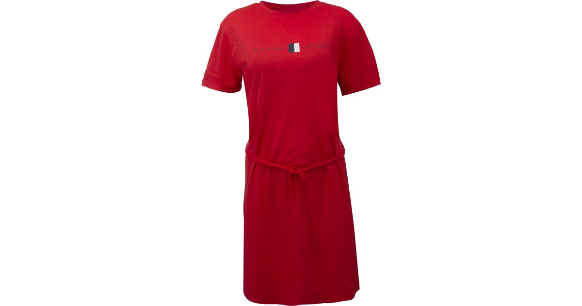 MARINE - Tričkové šaty s páskem, Červená | 2117.cz