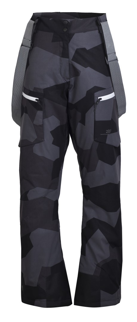 NYHEM - ECO Dámské  lyžařské kalhoty, černá - maskáčový vzor
