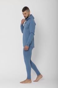 2117 of Sweden Undal pánská funkční mikina s kapucí, Dusty Blue (4)