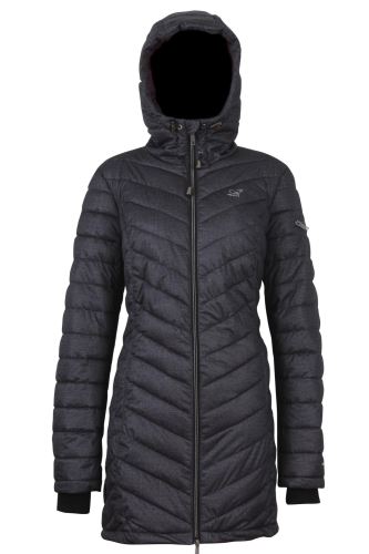 ISTRUM- dámský zimní prošívaný kabát, černý melír