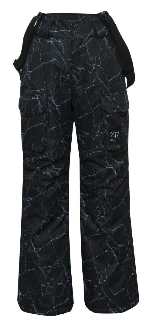 LILLHEM - ECO Dětské lehké zateplené 2L lyžařské kalhoty - Black AOP