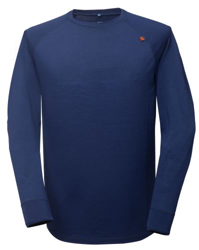 ULLÅNGER- ECO Pánské triko s dlouhým rukávem z merino vlny, tm.modrá