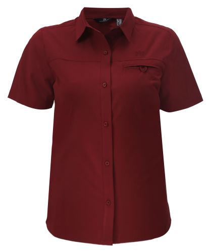 IGELFORS - Dámská outdoorová košile s krátkým rukávem - Wine red