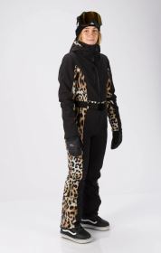 Rehall-Teddie-R- dámská softshellová lyžařská kombinéza, Leopard (5)