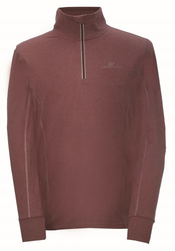 EKUDDEN - pánská powerfleece mikina 1/2 zip  - Wine red