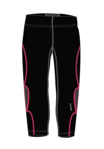 OXIDE - dámské elastické kalhoty 3/4 - černorůžové