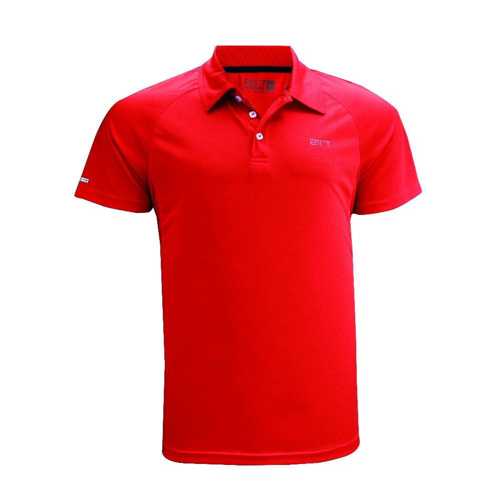 FRÖSAKER - pánské funkční triko s kr. rukávem a límečkem červená
