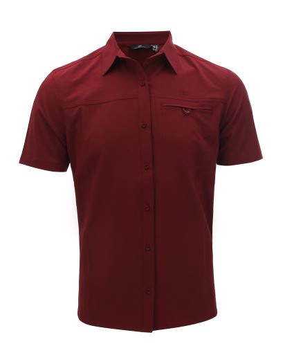 IGELFORS - Pánská outdoorová košile s krátkým rukávem - Wine red
