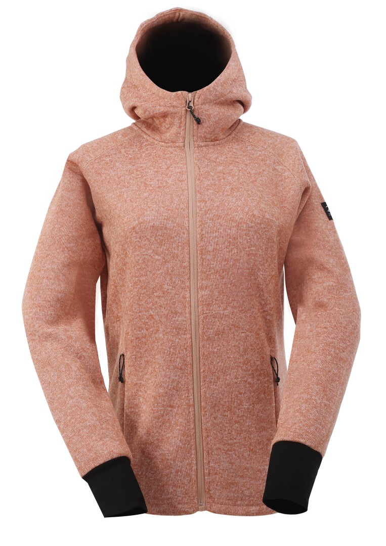 2117 - NYBO - dámská flatfleecová mikina/svetr s kapucí, světle růžová