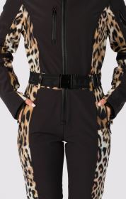Rehall-Teddie-R- dámská softshellová lyžařská kombinéza, Leopard (9)