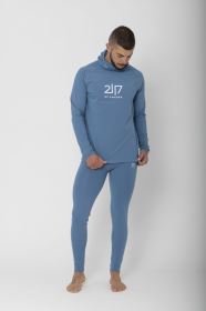 2117 of Sweden Undal pánská funkční mikina s kapucí, Dusty Blue (2)