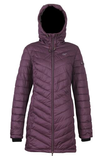 ISTRUM- dámský zimní prošívaný kabát, fialový melír