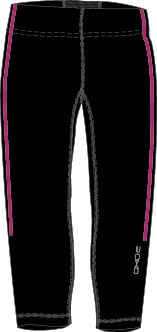 OXIDE - dámské elastické kalhoty 3/4 - černorůžové