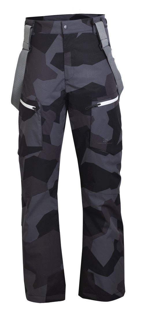 NYHEM - ECO pánské lyžařské kalhoty, černá - maskáčový vzor