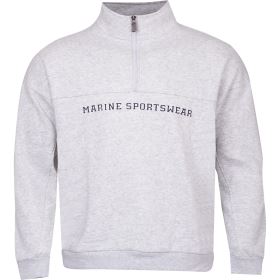 Marine pánská 1/2 zip mikina, Light Grey Melange Marine pánská 1/2 zip mikina, Light Grey Melange