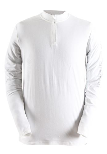 HORNDAL - pánské triko s dl.rukávem (1/2 zip) - bílé