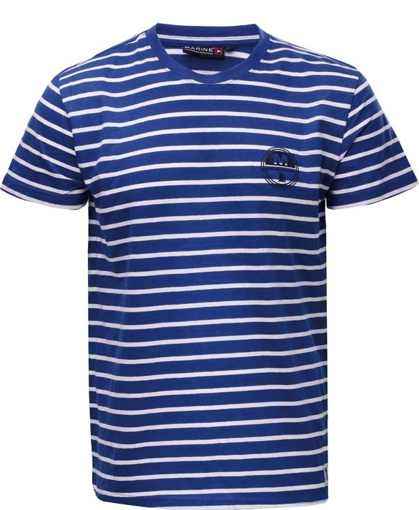 MARINE - Pánské triko s námořními pruhy, Cobalt  Modrá